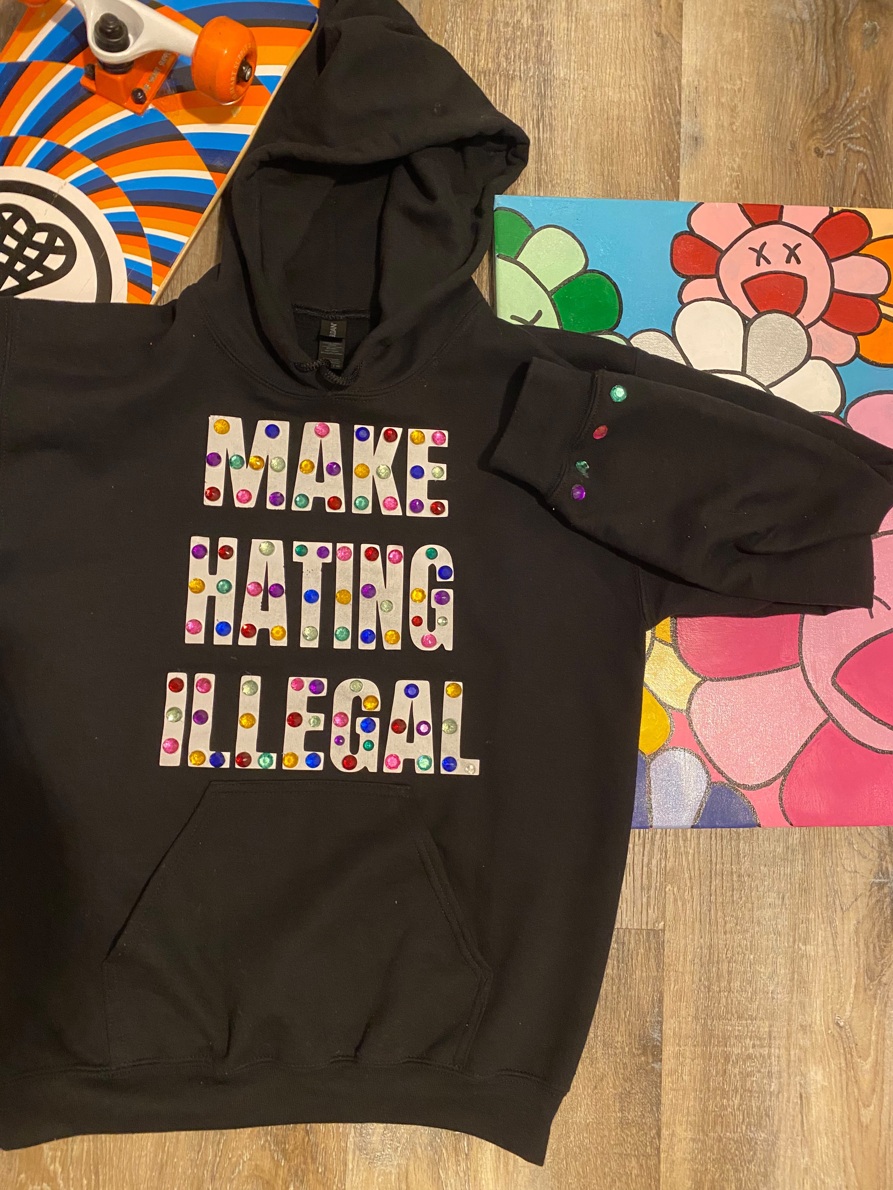 "Make Hating Illegal" cropped Hoodie